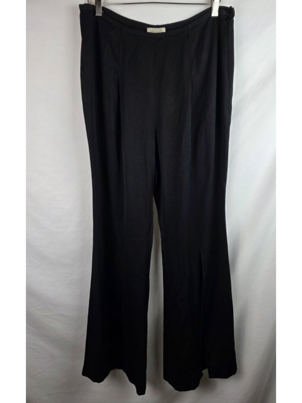 Mondi Women's Dress Pants Size 46 Black Flare Front Slit Vintage Pant 32 x 31
